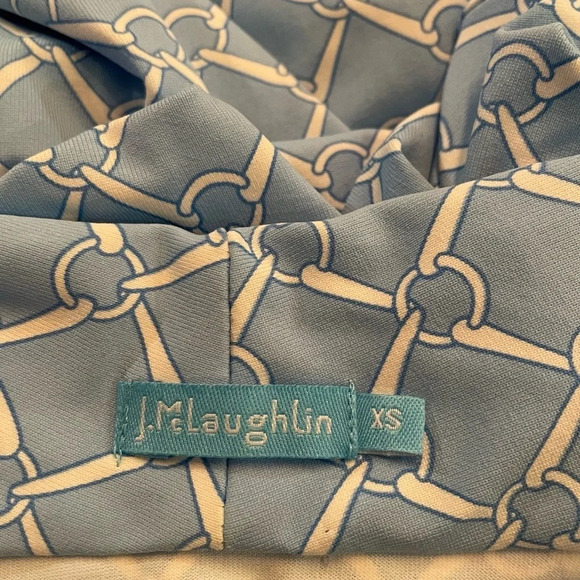 J. Mclaughlin Printed Ivana Dress Catalina Cloth Baby Blue Faux Wrap XS - Picture 2 of 8